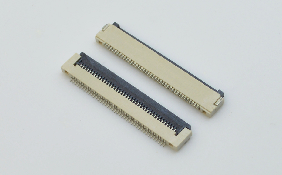 FPC/FFC插座0.5mm間距H1.5mm翻蓋式下接連接器