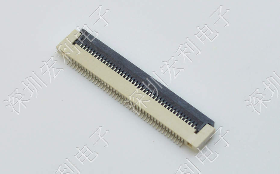 fpc柔性連接器0.5mm間距1.5H軟排線插座4P/6P/8P/10P/12P-40P翻蓋下接觸扁平連接器