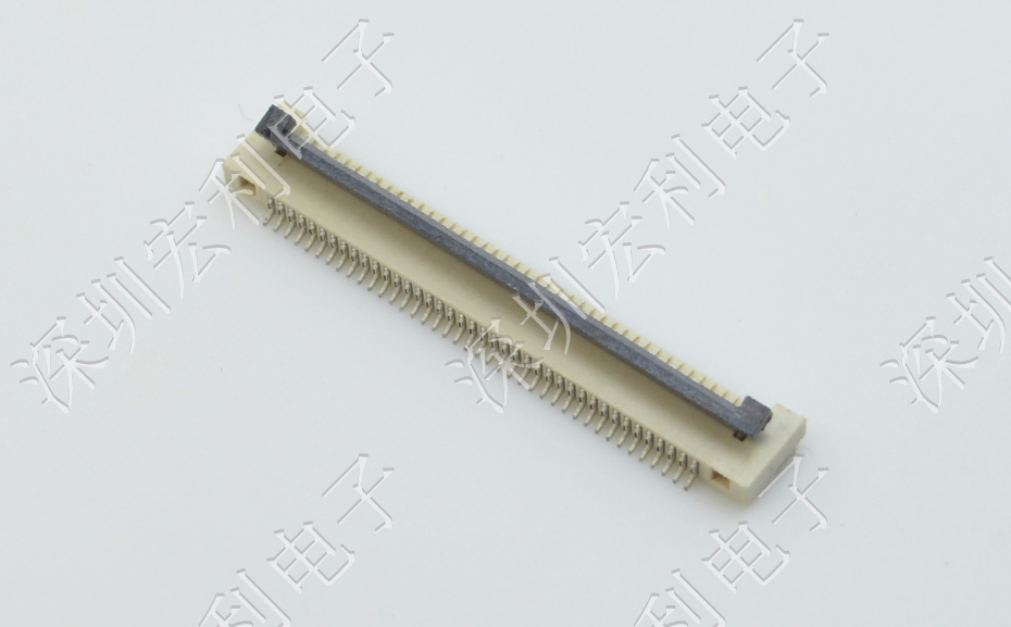 fpc柔性連接器0.5mm間距1.5H軟排線插座4P/6P/8P/10P/12P-40P翻蓋下接觸扁平連接器