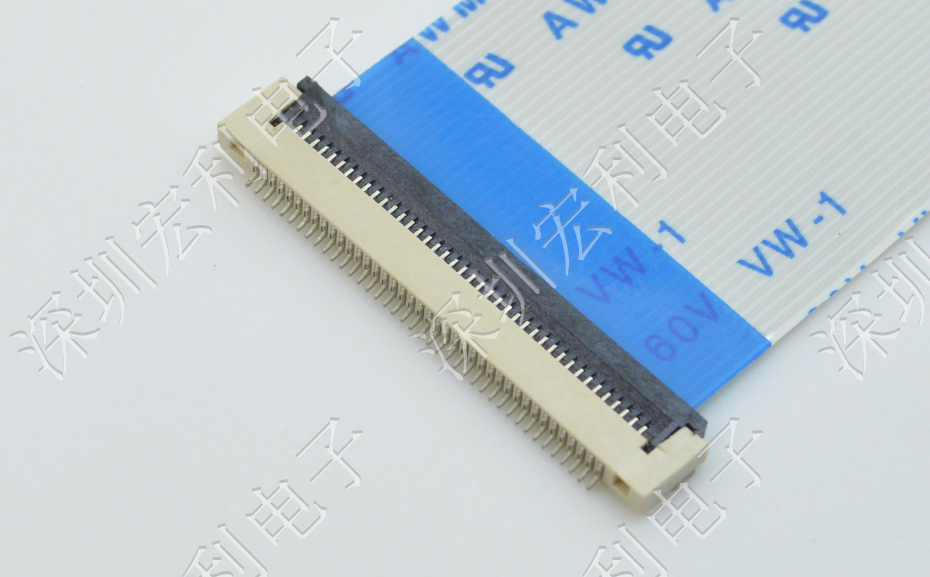 fpc柔性連接器0.5mm間距1.5H軟排線插座4P/6P/8P/10P/12P-40P翻蓋下接觸扁平連接器