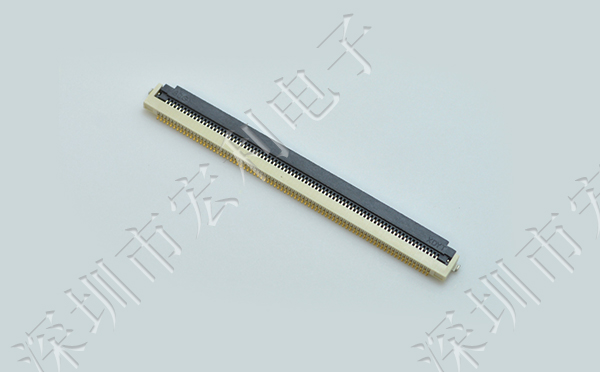 FPC翻蓋連接器0.5mm軟排線插座80P 1.8mmH鍍金下接觸連接器帶扣 fpc連接器廠家[宏利]