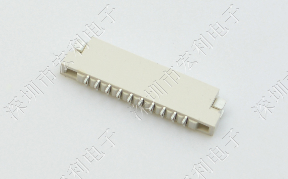 廣東fpc連接器1.0mm間距 1.5H雙面接觸FFC排線插座4P/6P/7P/8P/10P/12P/18P/24P/26P-宏