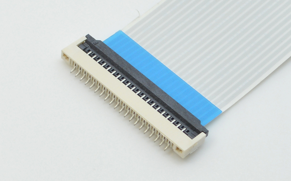 FFC/FPC連接器扁平軟排線插座1.0間距30P翻蓋下接臥式貼片fpc30p
