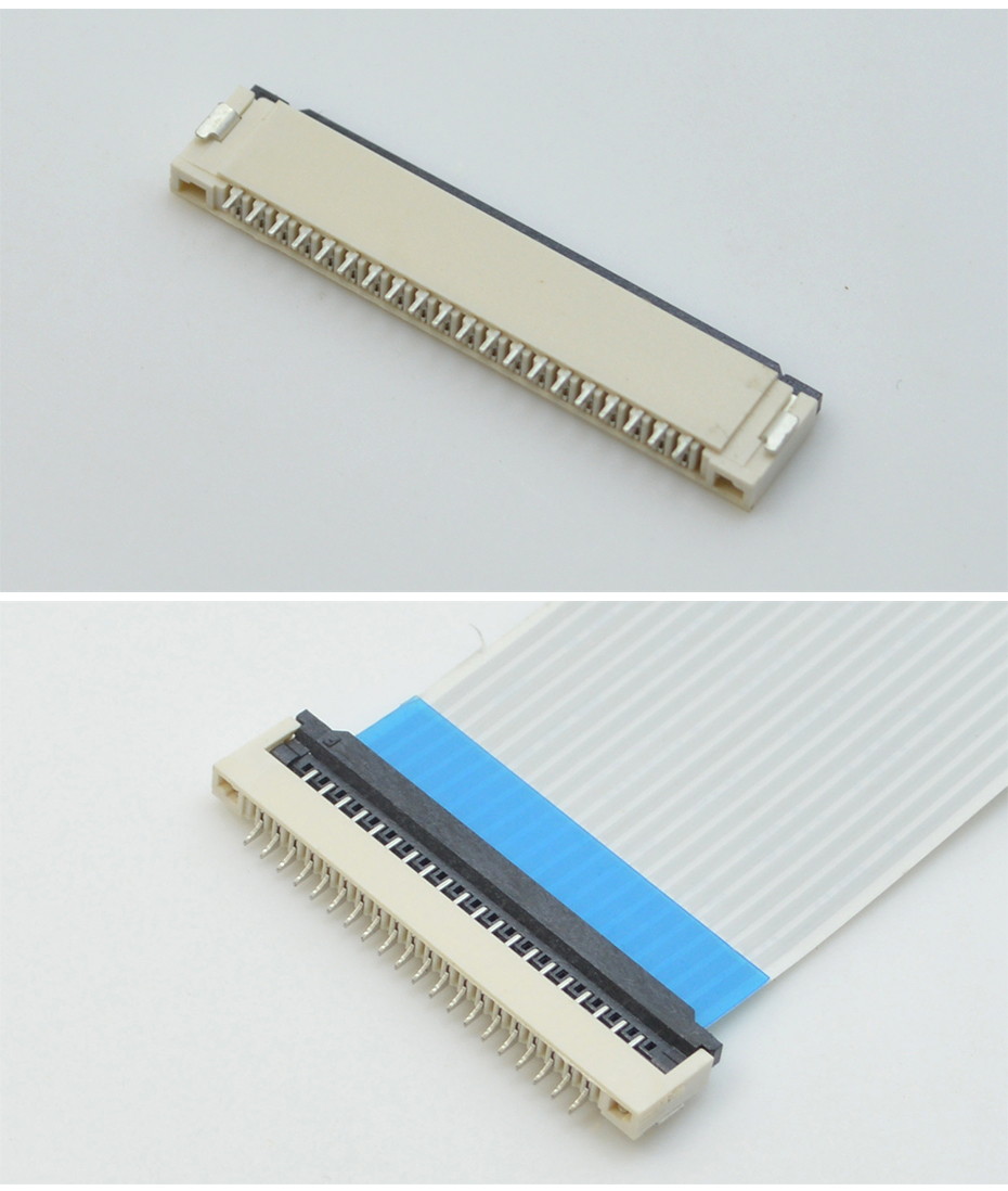 FFC/FPC插座 軟排線接插件 FPC連接器 間距1.0mm 26P 下接翻蓋式