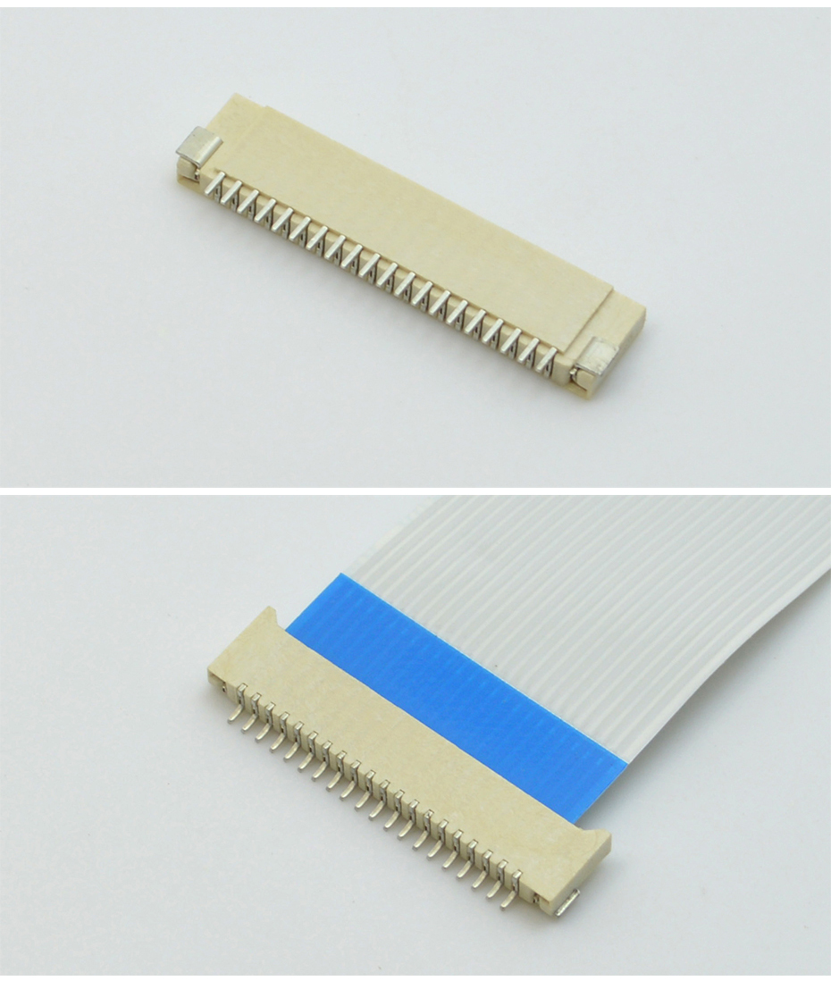 FFC/FPC連接器 FPC座 1.0mm間距 34P 臥式貼片無(wú)鎖 雙面接觸