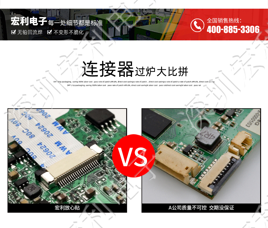 FPC連接器 間距0.5mm 高H1.0 40P下接翻蓋 SMT耐高溫貼片連接器