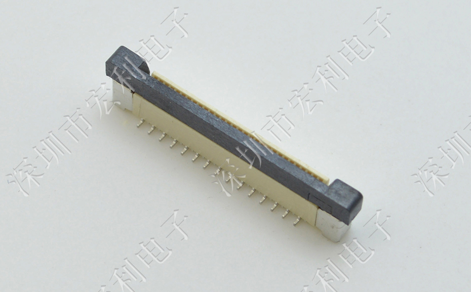 0.5mm-25P立貼帶鎖交叉錯(cuò)正位 FFC/FPC扁平軟排線插座 電纜連接器