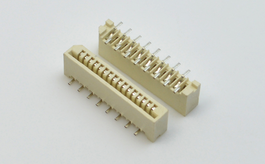 FPC插座 FFC軟排線接插件間距1.0mm-16P 單面接立貼錯(cuò)位連接器