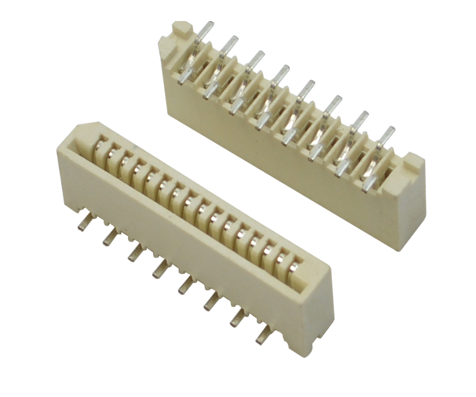 1.0間距單面接立式貼片插座1.0mm-6P立式貼片環(huán)保耐高溫連接器,宏利